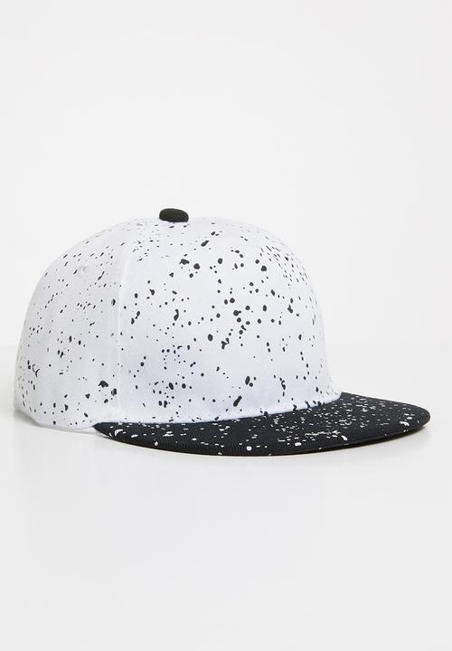 Pop Candy - Splatter flat brim cap - white