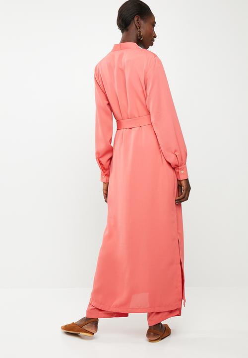 edit - Long line jacket - coral