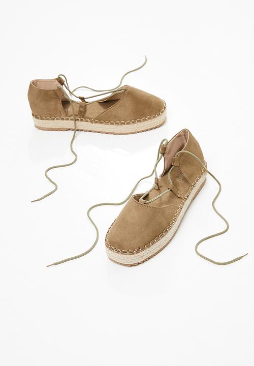 Superbalist - Sandy lace up espadrille - khaki