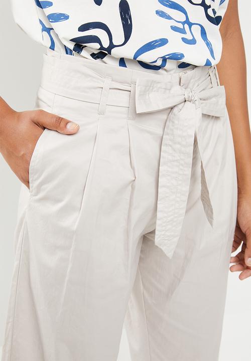 G Couture - Cotton cropped side pocket pants - beige 