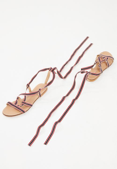 Superbalist - Stripe lace up sandal - multi