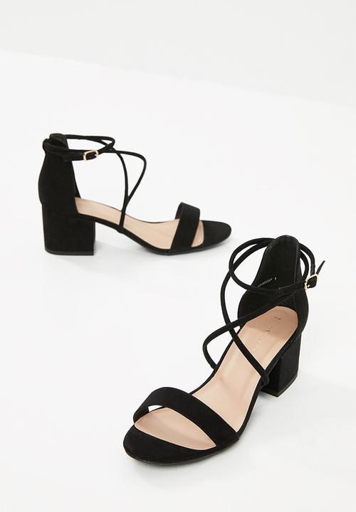 New Look - Salamanca cross strap block  heel sandal - black