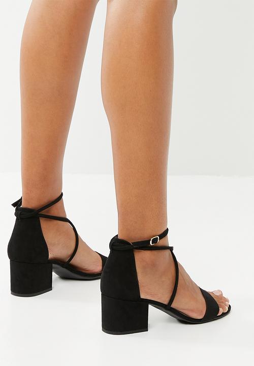 New Look - Salamanca cross strap block  heel sandal - black