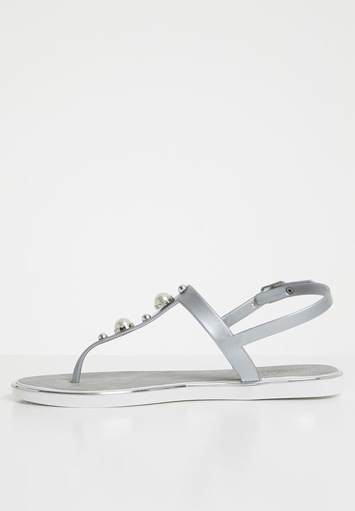 Miss Black - Marwa thong sandals - silver