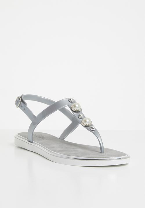 Miss Black - Marwa thong sandals - silver
