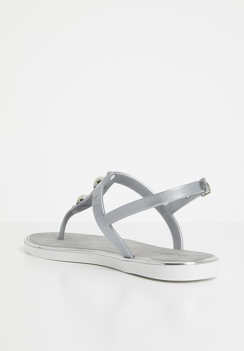 Miss Black - Marwa thong sandals - silver