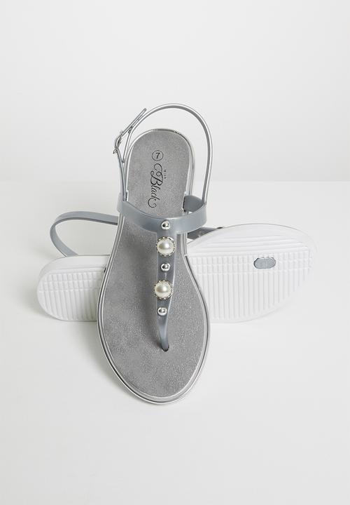 Miss Black - Marwa thong sandals - silver