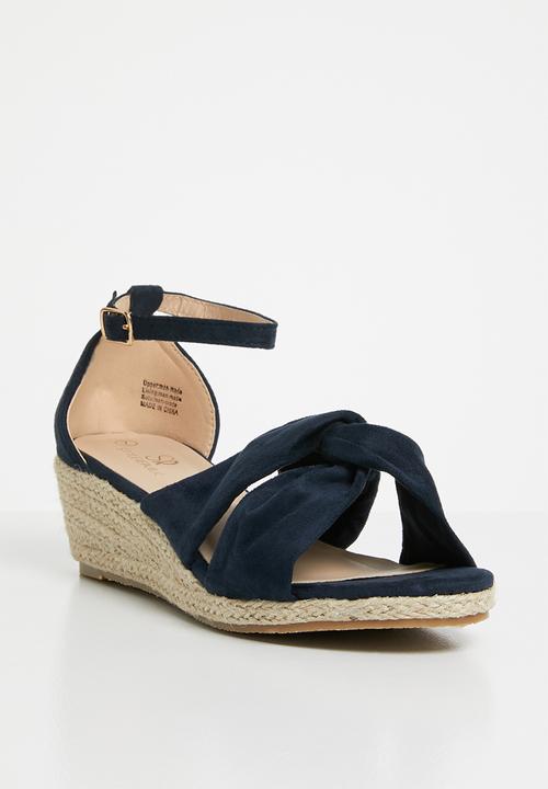 STYLE REPUBLIC - Knotted detail wedges - navy