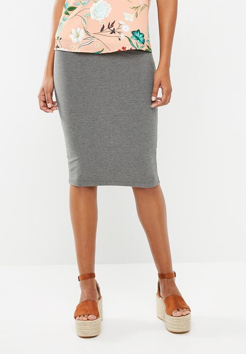 grey midi bodycon skirt