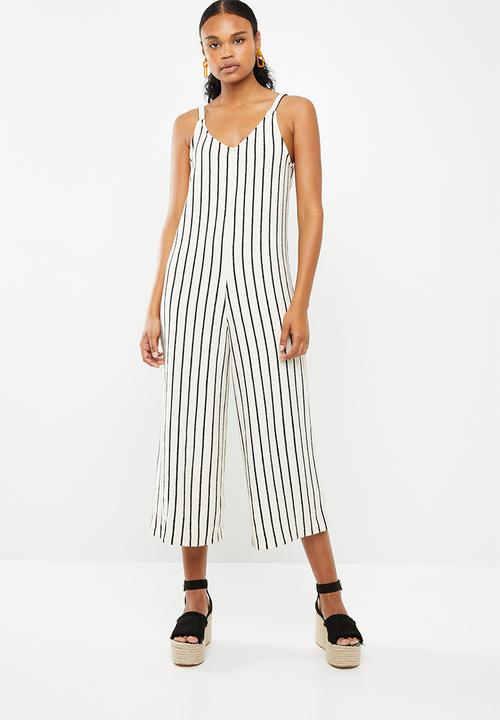 black and cream jumpsuit