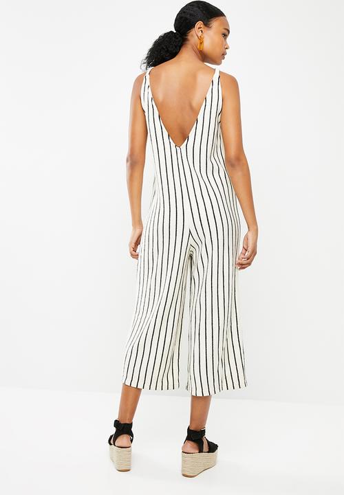 Superbalist - V-neck jumpsuit - cream & black
