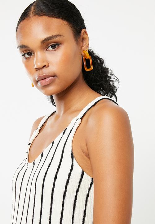Superbalist - V-neck jumpsuit - cream & black