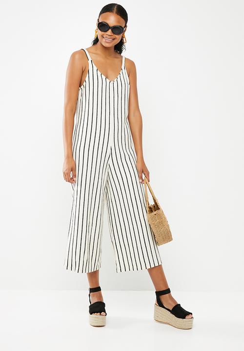 Superbalist - V-neck jumpsuit - cream & black