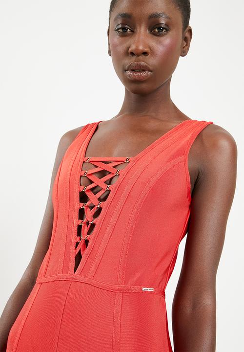 SISSY BOY - Front lace up detailed jumpsuit - red