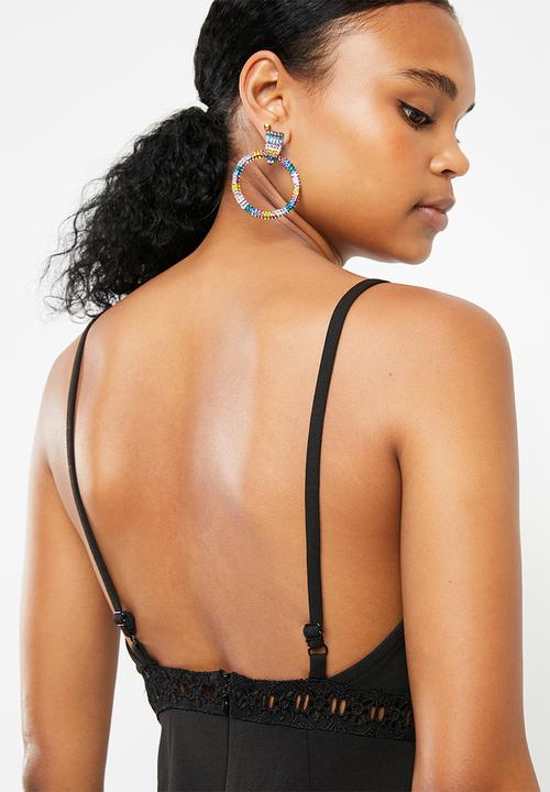 Superbalist - Lace detail romper - black