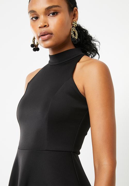 Superbalist - Hi neck midi dress - black 