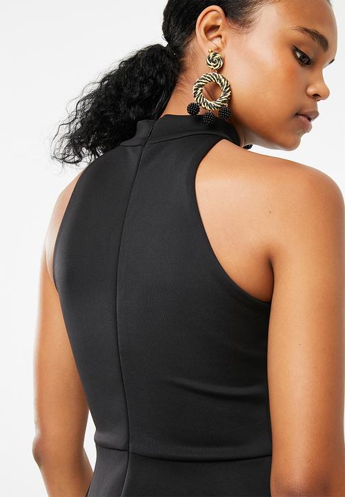 Superbalist - Hi neck midi dress - black 