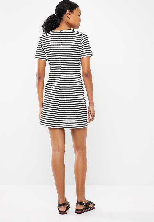 Superbalist - Stripe bodycon dress - black & white 