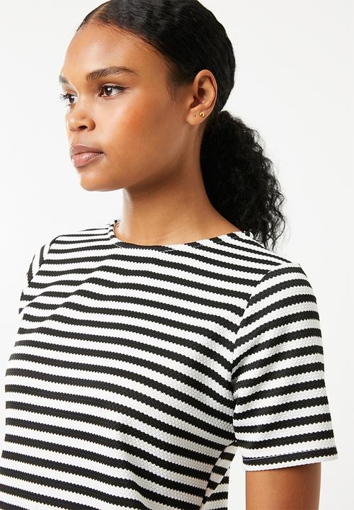 Superbalist - Stripe bodycon dress - black & white 