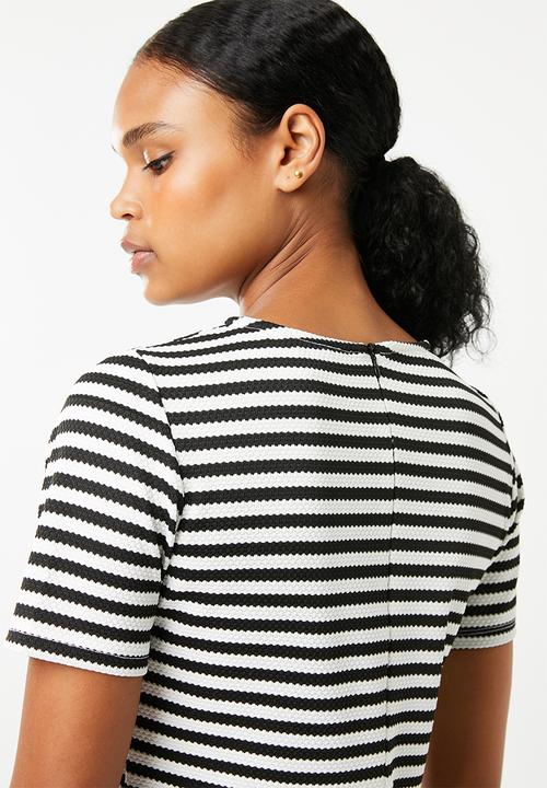 Superbalist - Stripe bodycon dress - black & white 