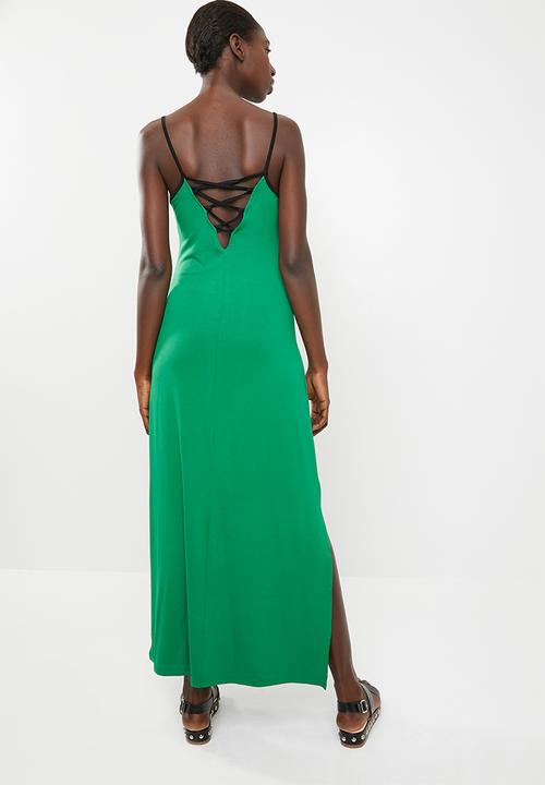 c(inch) - Strap detail maxi dress - green