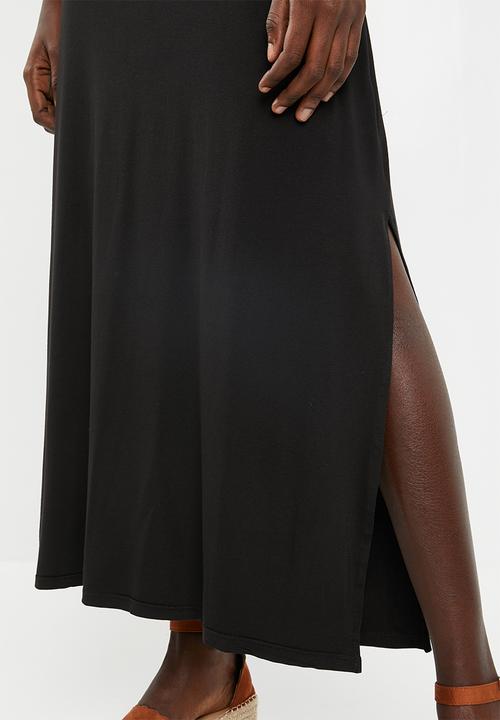 c(inch) - Strap detail maxi dress - black