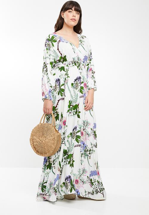 AMANDA LAIRD CHERRY - Eleonora draw front maxi dress - multi