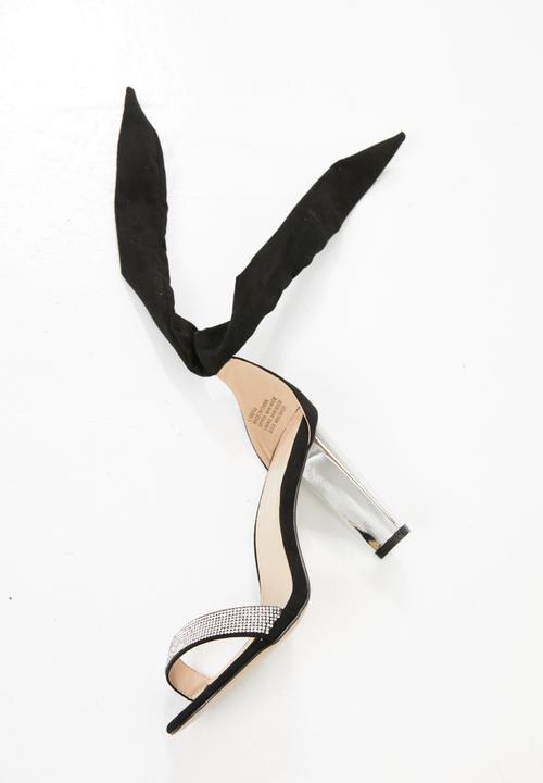 SISSY BOY - Diamante ankle tie heel - black