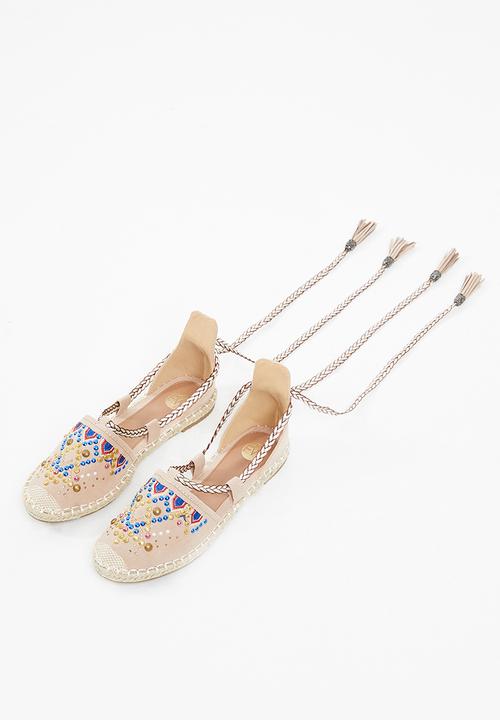 Footwork - Embellished strappy pumps - beige