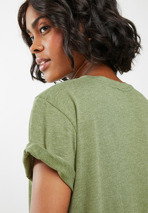 edit - Basic crew neck t-shirt - green