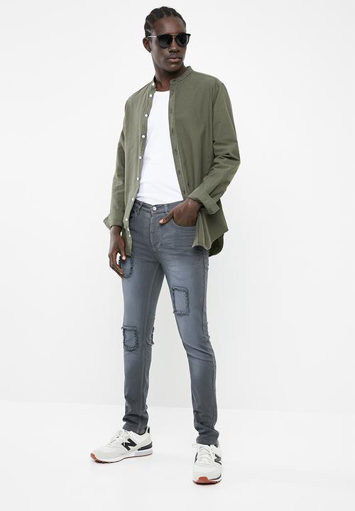 STYLE REPUBLIC - Jabu patch skinny jean - grey