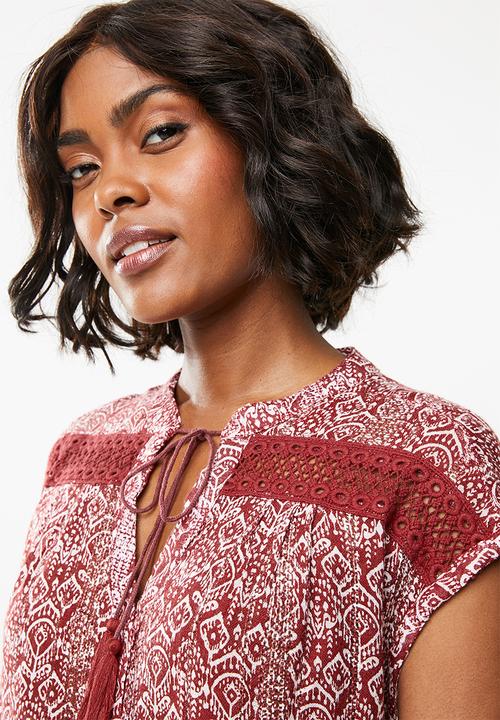 edit - Printed cami - red