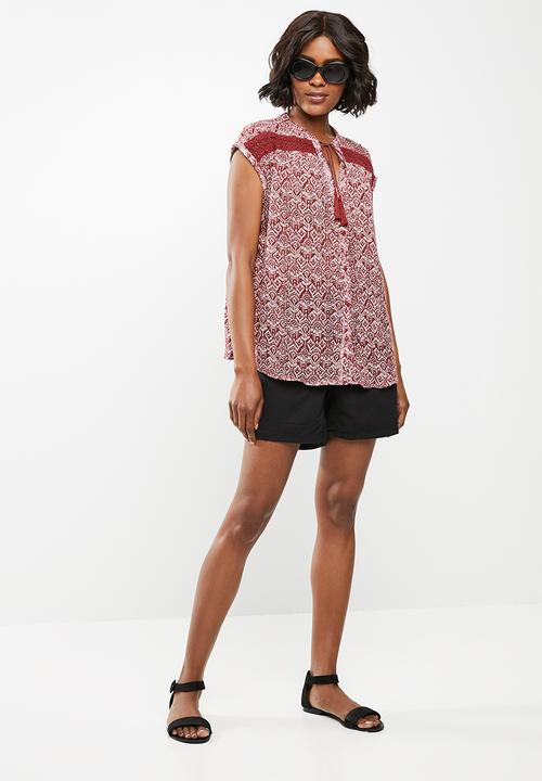 edit - Printed cami - red