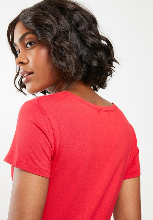 edit - Wrap over T-shirt - red