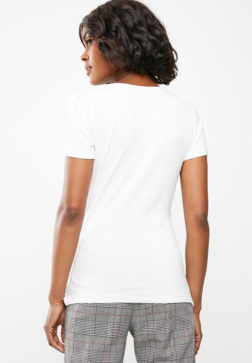 edit - Wrap over t-shirt - white