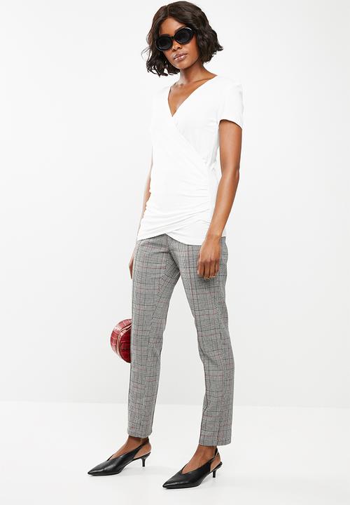 edit - Wrap over t-shirt - white