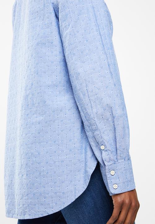edit - Longer length shirt - blue