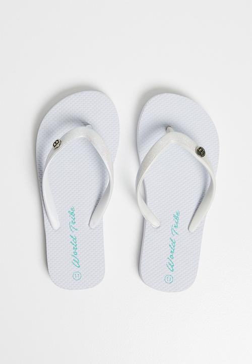World Tribe - Little treasure flip flops - white
