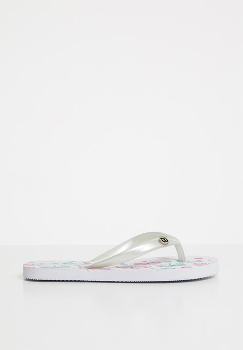 World Tribe - Mariposa flip flops - white