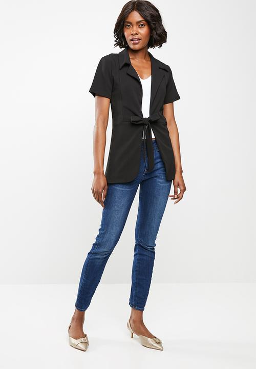 edit - Short sleeve blazer - black