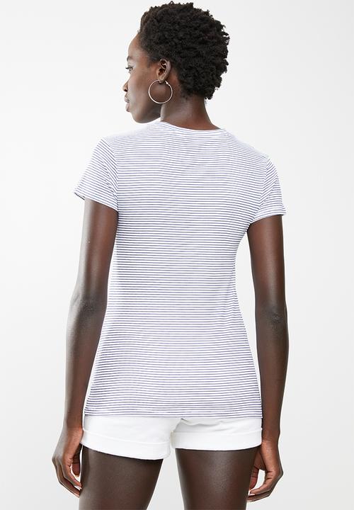 POLO - Nina stripe tee - navy