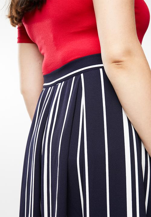 STYLE REPUBLIC PLUS - Fit and flare skirt - navy & white