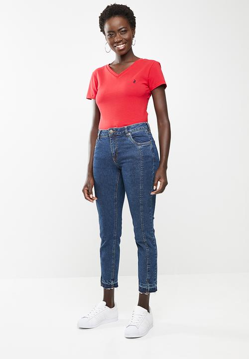 POLO - Kelly short sleeve stretch tee - red