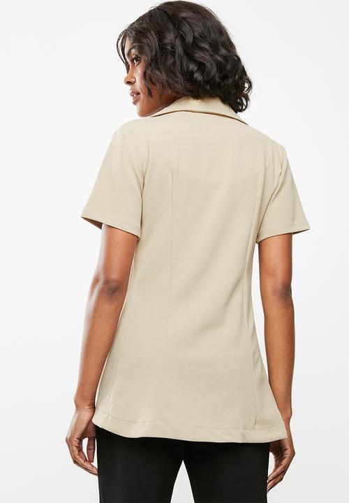 edit - Short sleeve blazer - neutral