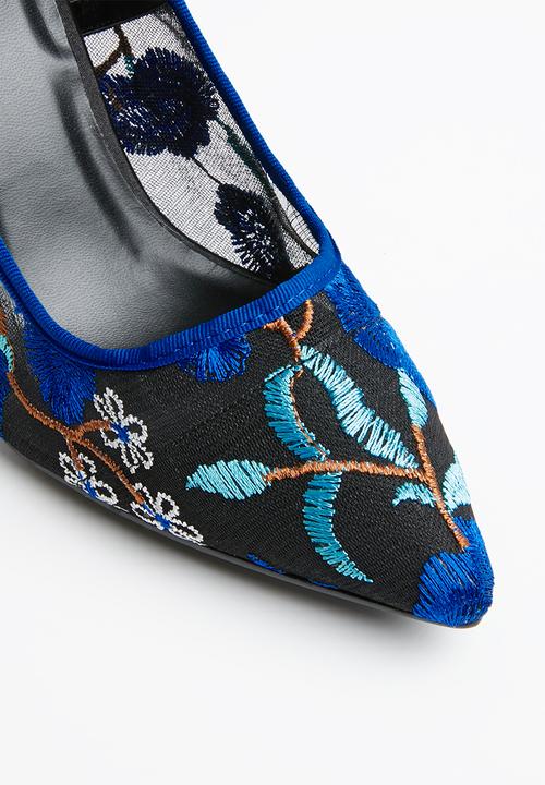 Plum - Floral heels - blue