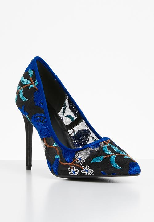 Plum - Floral heels - blue