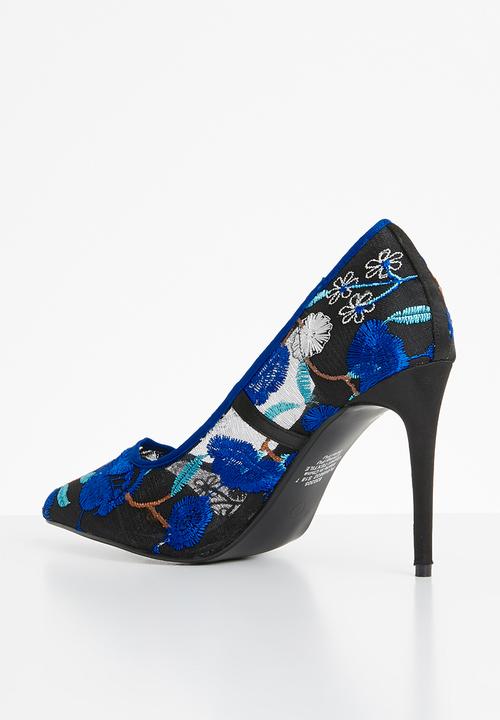 Plum - Floral heels - blue