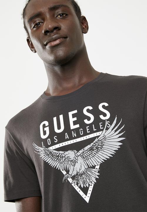 GUESS - Guess Los Angeles eagle tee - charcoal