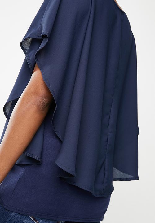 edit - Double layer blouse - navy