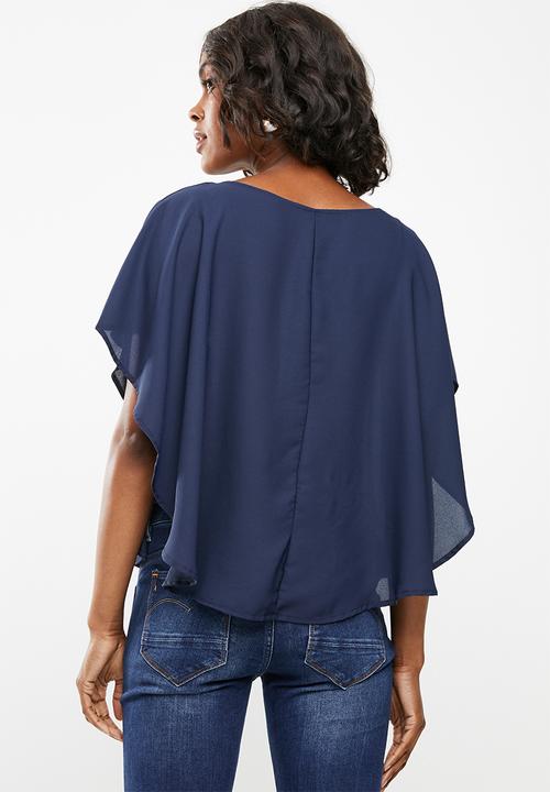 edit - Double layer blouse - navy